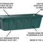 Poly-Pro Flower Box/Liner 24″ – Black